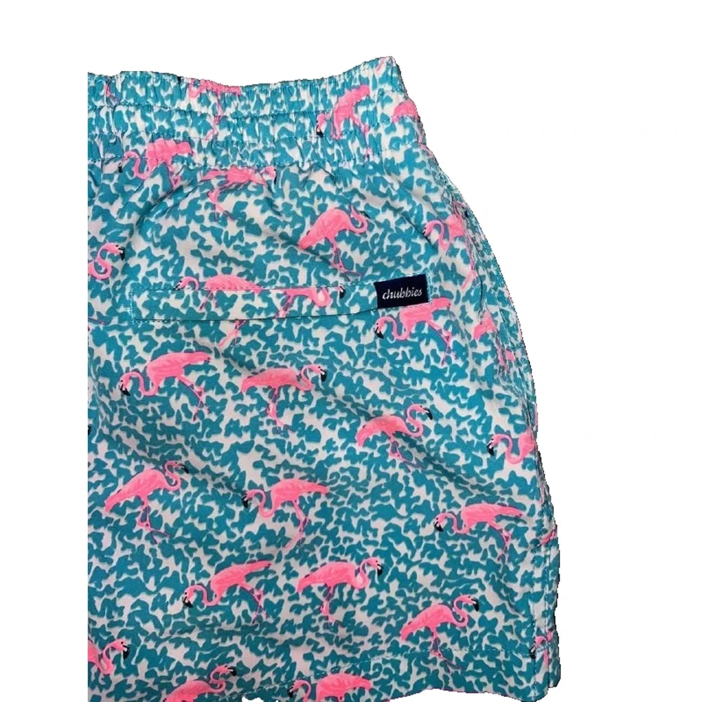 Chubbies Classic Lined Swim Trunks Y2K Men M Domingo Flamingo A005418